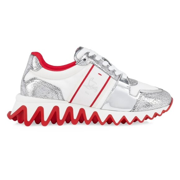 Christian Louboutin Shoes - Christian Louboutin NASTROSHARK DONNA Metallic Leather Nylon Sneakers Shoes